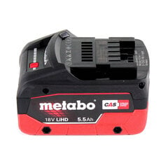 Metabo KS 18 LTX 57 akumulatora ripzāģis 18 V 165 mm + 1x akumulators 5,5 Ah + metaBOX - bez lādētāja cena un informācija | Zāģi, ripzāģi | 220.lv