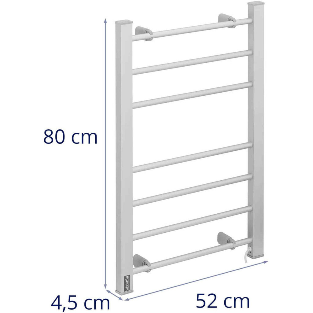 Elektriskais sienas vannas istabas radiators 7 bāri 120 W - pelēks цена и информация | Dvieļu žāvētāji | 220.lv