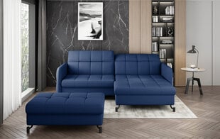 Kreisās puses stūra dīvāna un pufa komplekts Eltap Lorelle, zils цена и информация | Угловые диваны | 220.lv