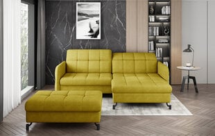 Kreisās puses stūra dīvāna un pufa komplekts Eltap Lorelle, dzeltens cena un informācija | Stūra dīvāni | 220.lv