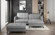 Kreisās puses stūra dīvāna un pufa komplekts Eltap Lorelle, pelēkas krāsas cena un informācija | Stūra dīvāni | 220.lv