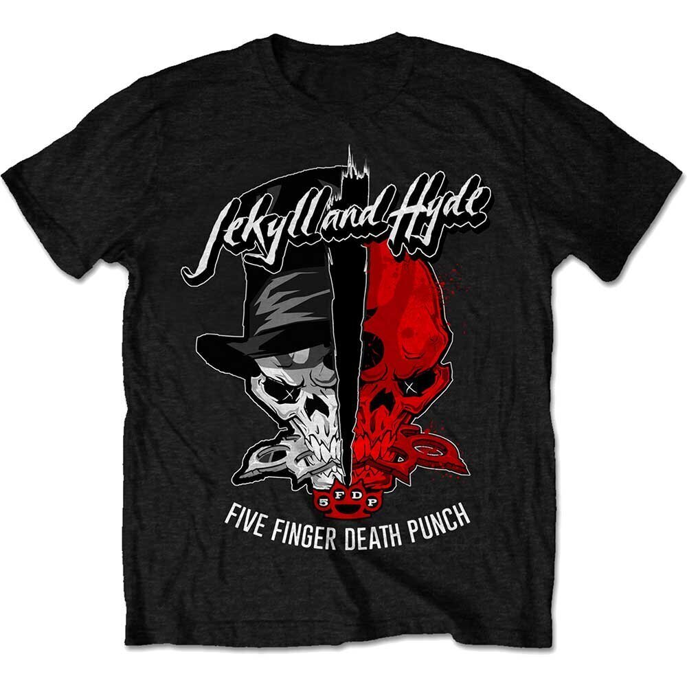 T-krekls unisex Choppers Five Finger Death Punch Jekyll&Hyde, melns cena un informācija | Vīriešu T-krekli | 220.lv