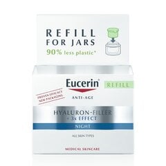 EUCERIN Hyaluron-Filler nakts krēma uzpildes iepakojums 50ml цена и информация | Наносите на чистую кожу лица. Подержите около 10-15 минут и смойте водой. | 220.lv