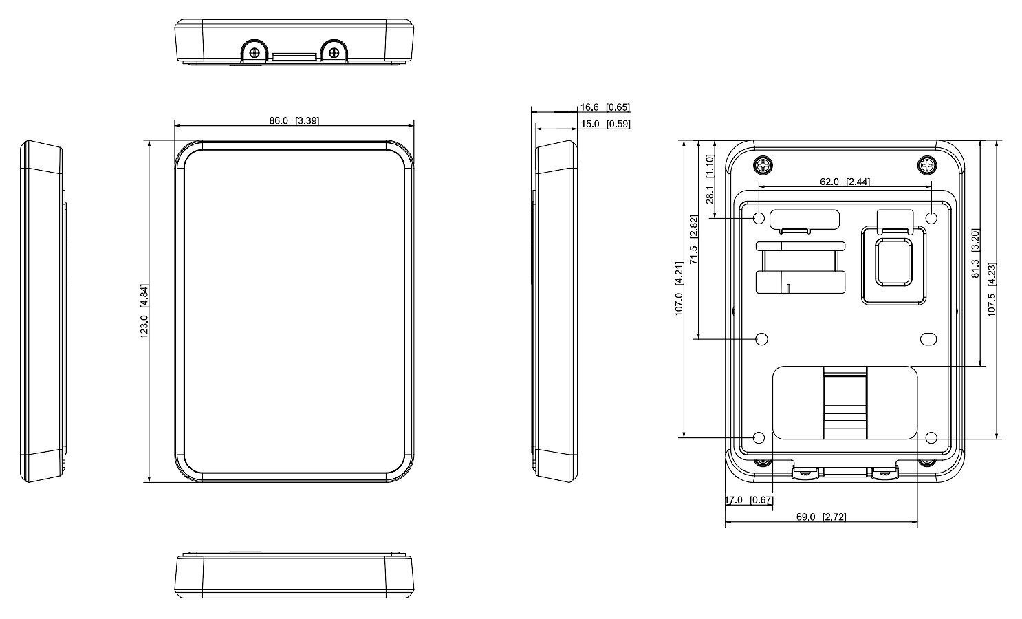 Bezkontakta lasītājs Dahua ASR2100A, 12.3 x 8.6 x 1.5 cm цена и информация | Vārtu automātika un piederumi | 220.lv