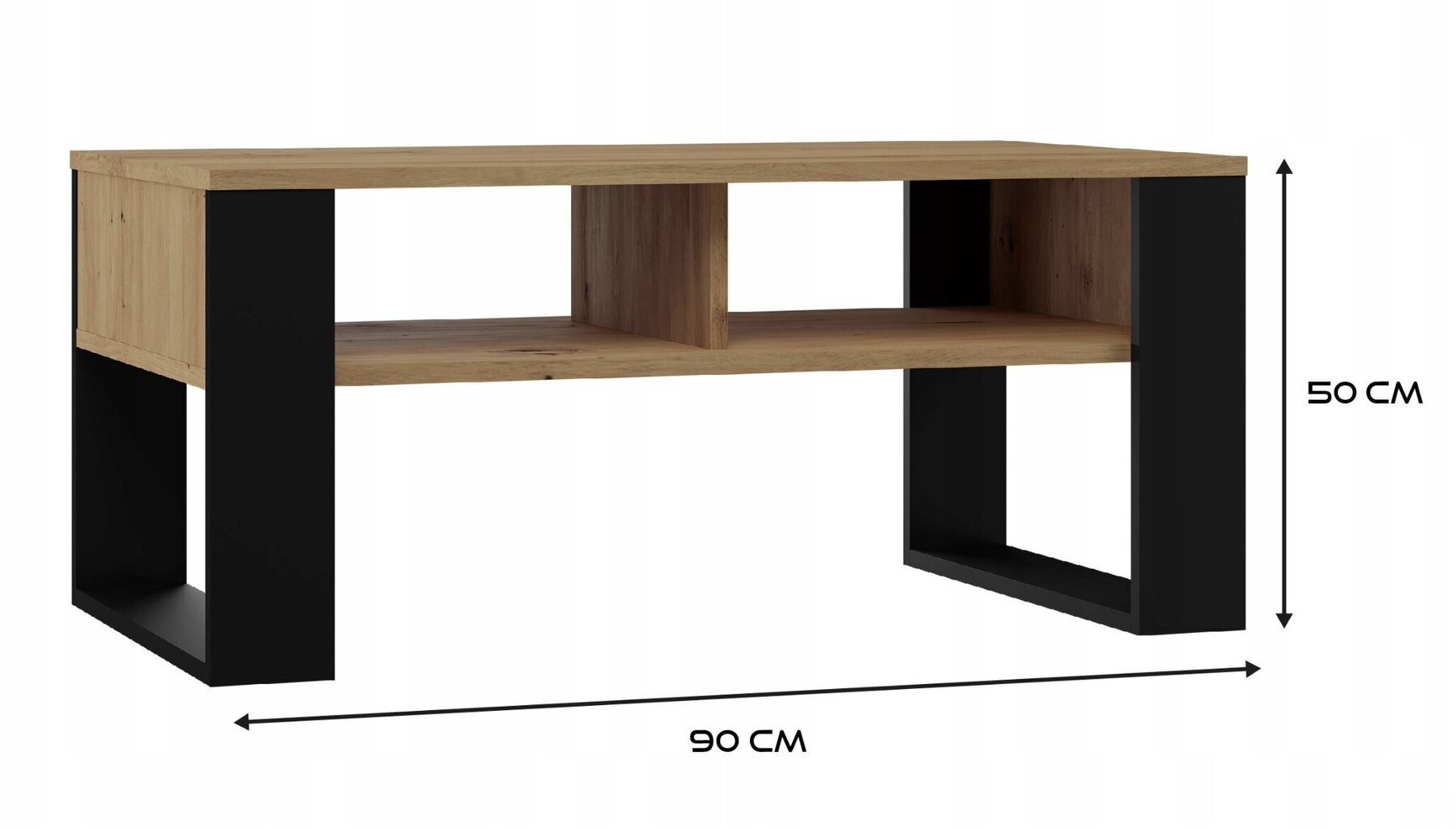 Kafijas galdiņš Modern 2P, brūns/melns cena un informācija | Žurnālgaldiņi | 220.lv