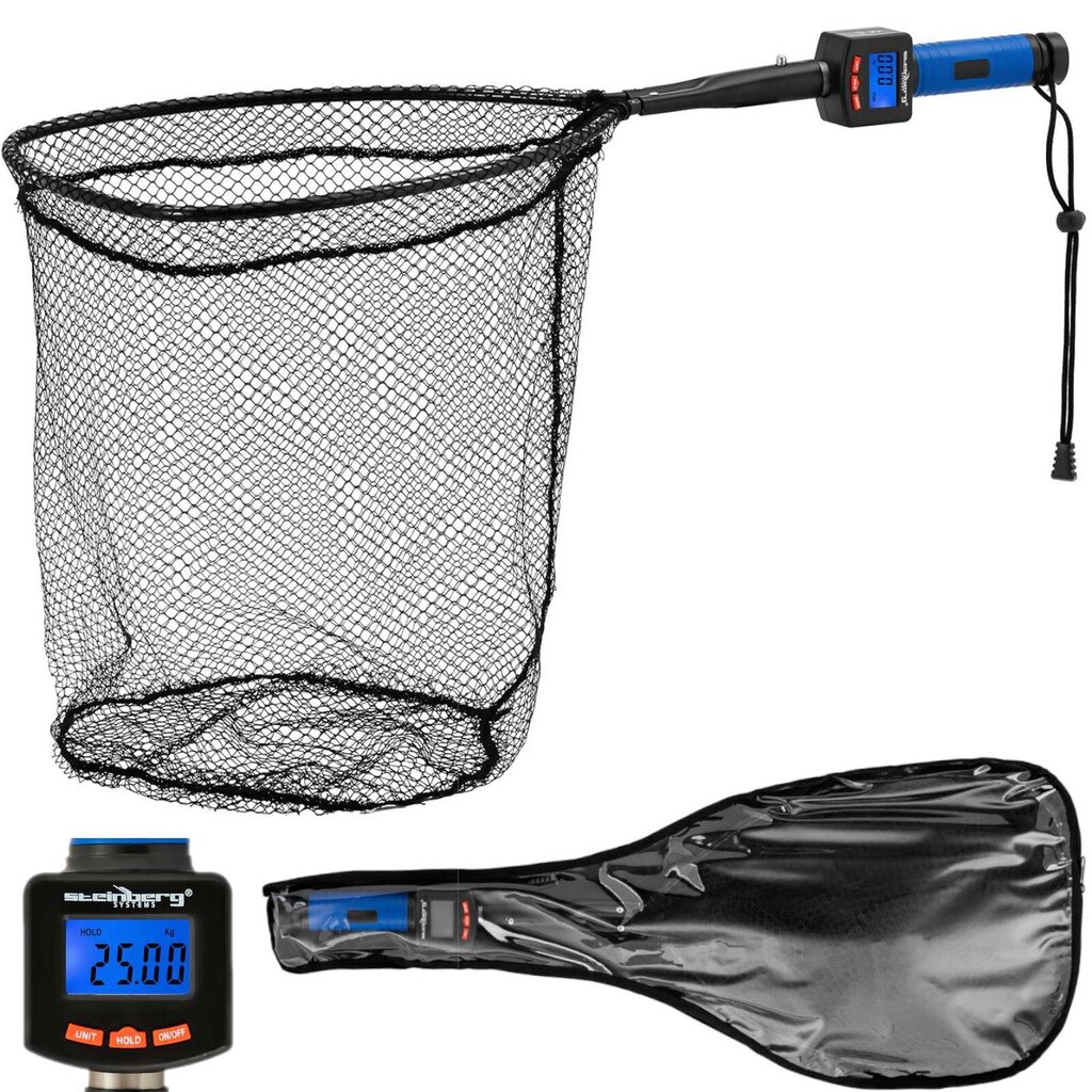 Makšķerēšanas tīkls zivīm ar svariem, LCD termometru, līdz 25 kg cena un informācija | Zivju tīkli | 220.lv