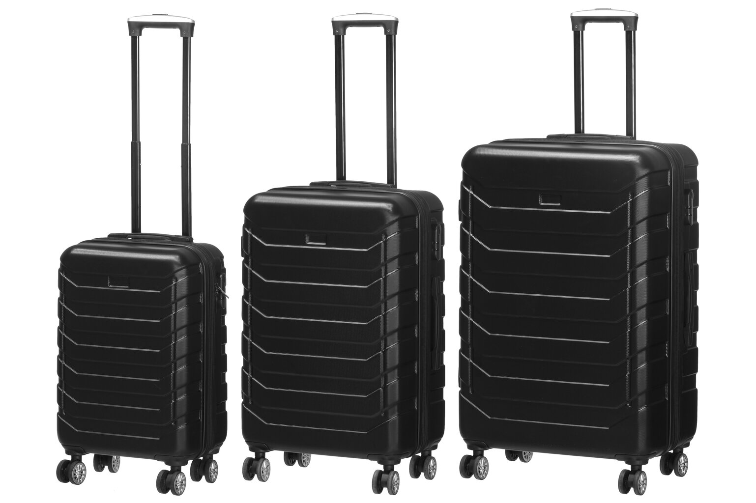 Koferu komplekts Acces Luggage Expander, 3 gab., melns cena un informācija | Koferi, ceļojumu somas | 220.lv