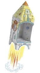Liela krāsojama un saliekama 3D māja Monumi Raketa, 70 cm цена и информация | Принадлежности для рисования, лепки | 220.lv
