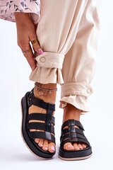 Sandales sievietēm Velcro, melnas cena un informācija | Sieviešu sandales | 220.lv