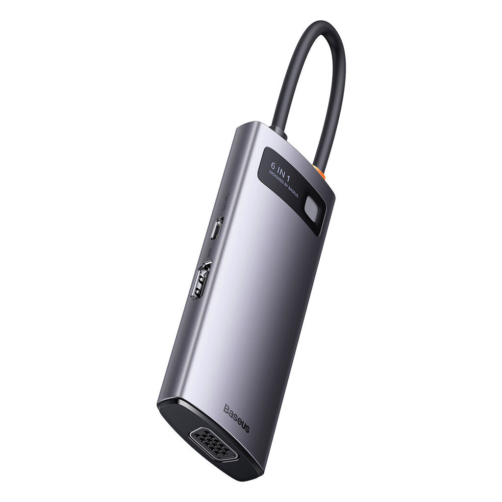 Baseus Metal Gleam Series HUB 6in1 цена и информация | Adapteri un USB centrmezgli | 220.lv