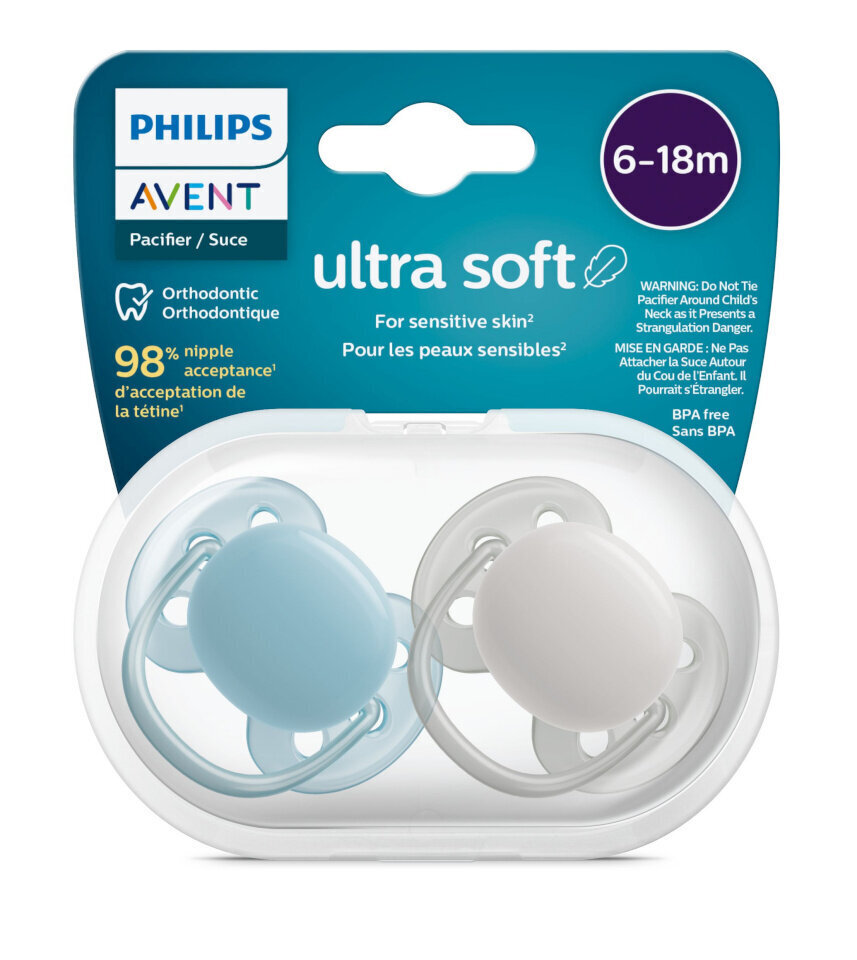 Knupis Philips Avent SCF091/17 Ultra Soft, 6-18 mēn., 2 gab. cena un informācija | Knupīši | 220.lv
