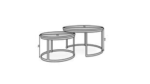 Комплект кофейных столиков ADRK Furniture Okin, черный цвет цена и информация | Журнальные столики | 220.lv