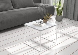 Kafijas galdiņš ADRK Furniture Elena 50x50 cm, pelēks/balts cena un informācija | Žurnālgaldiņi | 220.lv