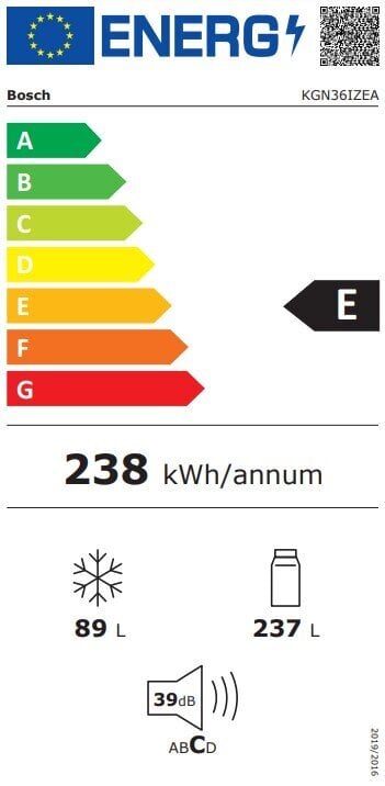 Bosch KGN36IZEA cena un informācija | Ledusskapji | 220.lv