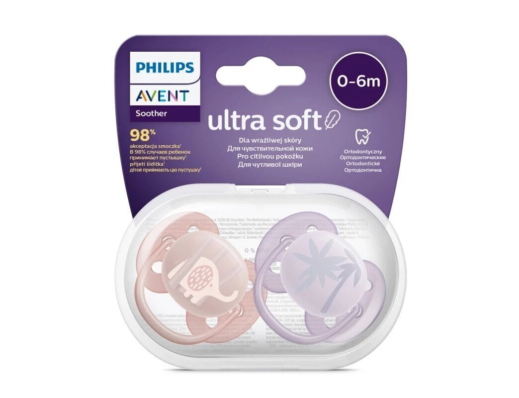 Knupītis Philips Avent Ultra soft, 0-6 mēn, 2 gab. cena un informācija | Knupīši | 220.lv