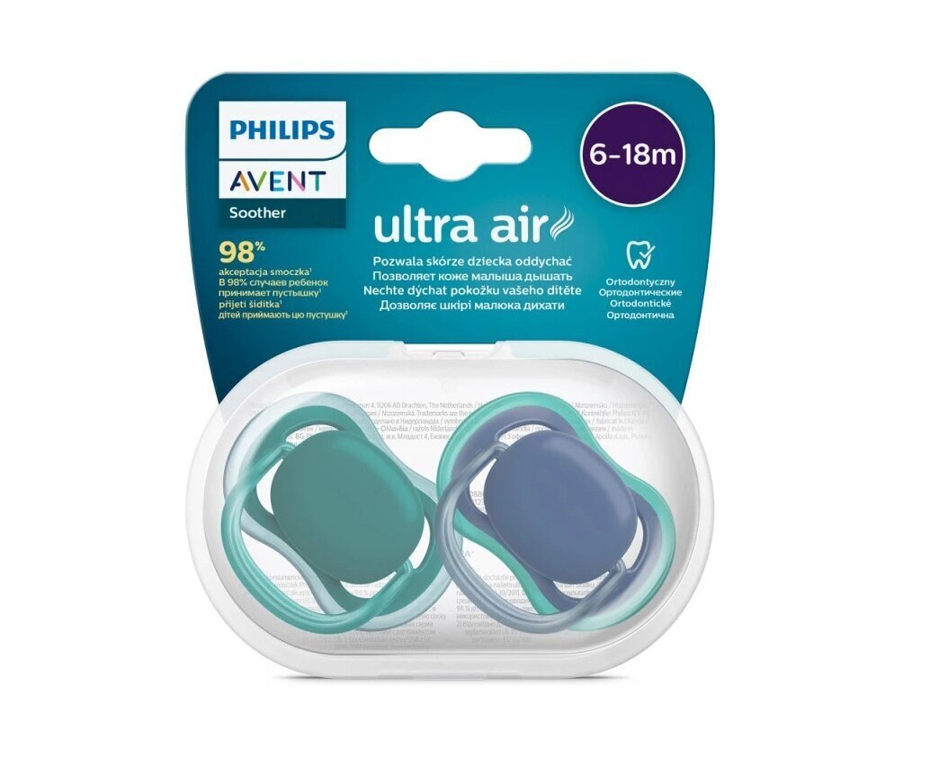 Knupītis Philips Avent Ultra Air, 6-18 mēn, 2 gab. cena un informācija | Knupīši | 220.lv