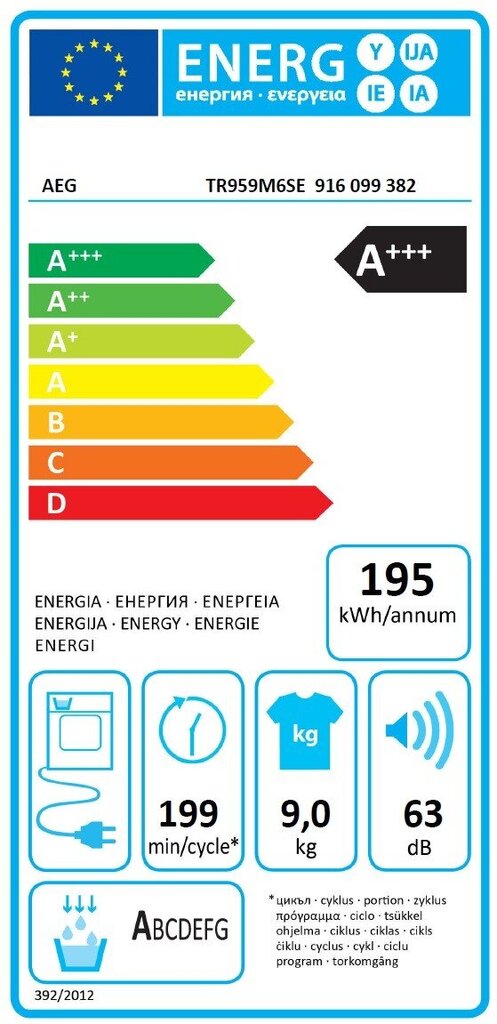 AEG TR959M6SE cena un informācija | Veļas žāvētāji | 220.lv