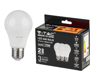 LED lampa 3-pack, E27/A60/10.5W/1055lm/3000K cena un informācija | V-TAC TV un Sadzīves tehnika | 220.lv