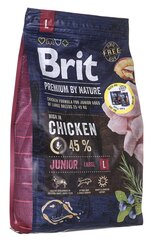 Brit Premium by Nature Junior L для молодых щенков крупных пород с курицей, 3 кг цена и информация | Сухой корм для собак | 220.lv