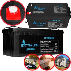 Akumulators Extralink LiFePO4 200AH 12.8V, BMS cena un informācija | Akumulatori | 220.lv