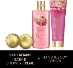 Dāvanu komplekts sievietēm Baylis & Harding Boudiore Cherry Blossom Luxury Bathing Treats: vannas bumbas 2 x 75 g + dušas krēms 300 ml + roku un ķermeņa losjons 200 ml цена и информация | Масла, гели для душа | 220.lv