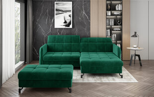 Kreisās puses stūra dīvāna un pufa komplekts Eltap Lorelle, zaļš цена и информация | Угловые диваны | 220.lv