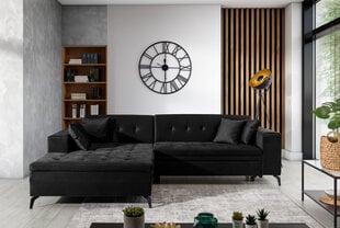 Stūra dīvāns Eltap Solange, melns cena un informācija | Stūra dīvāni | 220.lv