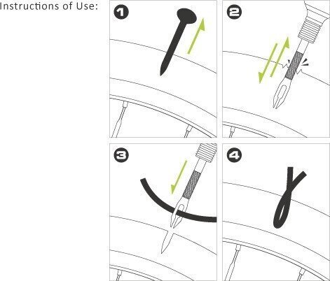 Velosipēdu riepu remonta komplekts Birzman Tubeless Repair Kit CO² cena un informācija | Velo instrumenti, kopšanas līdzekļi | 220.lv