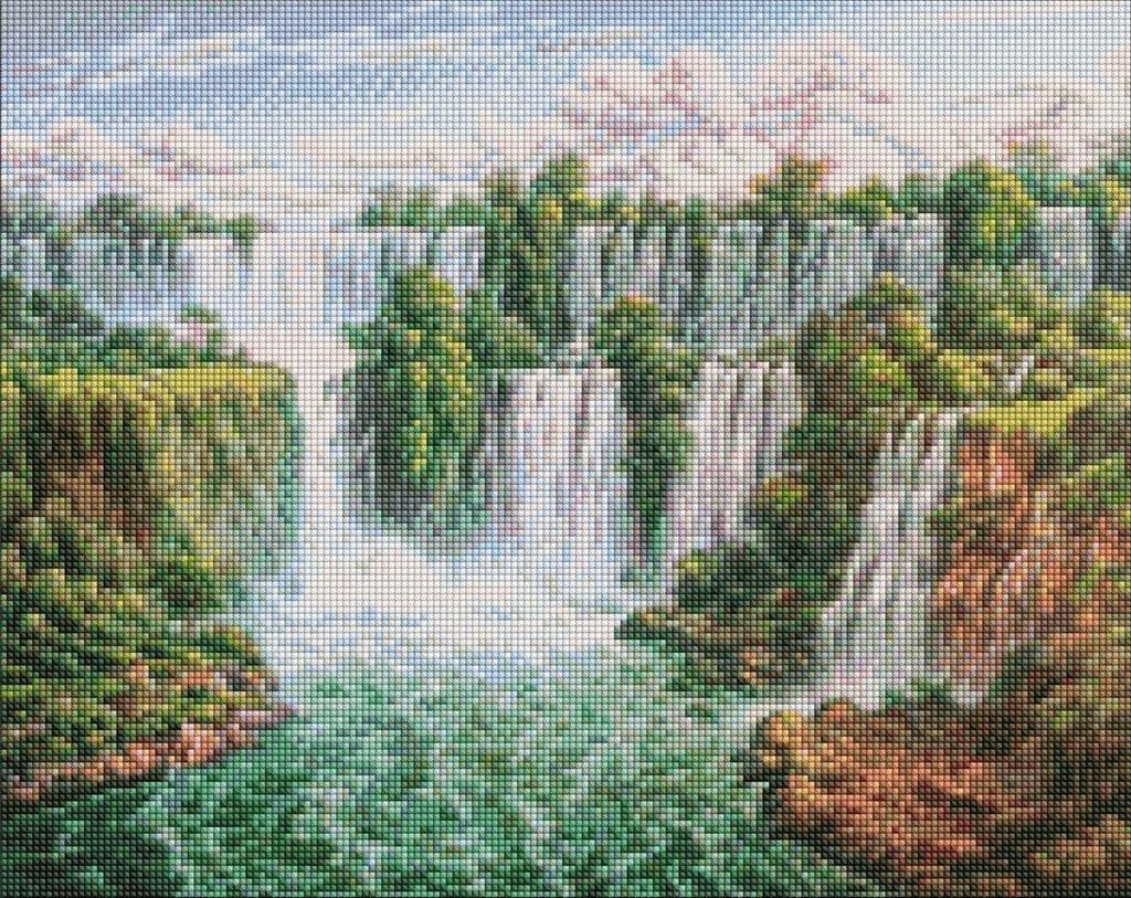 Dimanta mozaīka Ideyka Gleznains ūdenskritums, 40 x 50 cm цена и информация | Dimantu mozaīkas | 220.lv