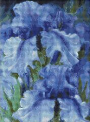 Dimanta mozaīka Ideyka Zilais zieds, 40 x 50 cm cena un informācija | Dimantu mozaīkas | 220.lv