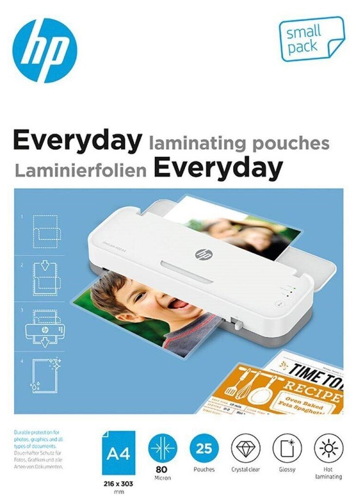 Laminēšanas plēve HP Everyday A4 80 g/m, 25 gab. cena un informācija | Kancelejas preces | 220.lv