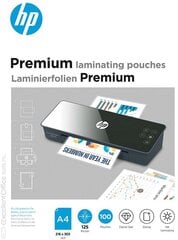 Laminēšanas plēve HP Premium A4 125 g/m 100 loksnes cena un informācija | Kancelejas preces | 220.lv