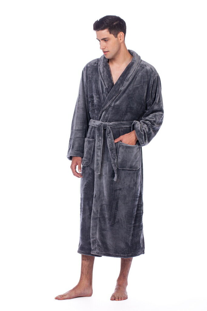 Halāts vīriešiem, pelēks cena un informācija | Vīriešu halāti, pidžamas | 220.lv