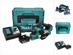 Makita DKP 181 RM1J bezvadu saliekamā ēvele 82 mm 18 V bezsuku + 1x akumulators 4,0 Ah + lādētājs + Makpac cena un informācija | Ēveles | 220.lv