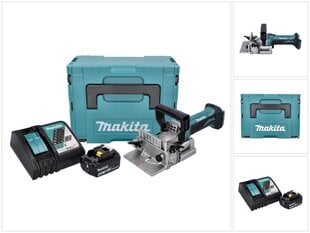 Makita DPJ 180 RM1J 18 V bezvadu savienojumu griezējs Makpac + 1 x 4,0 Ah akumulators + lādētājs cena un informācija | Frēzes | 220.lv