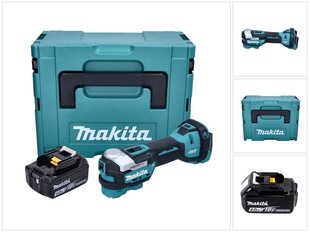 Makita DTM 52 M1J bezvadu multiinstruments 18 V Starlock Max Brushless + 1x akumulators 4,0 Ah + Makpac - bez lādētāja цена и информация | Шлифовальные машины | 220.lv