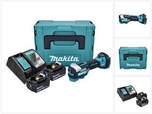 Makita DTM 52 RMJ bezvadu multiinstruments 18 V Starlock Max Brushless + 2x akumulators 4,0 Ah + lādētājs + Makpac цена и информация | Шлифовальные машины | 220.lv