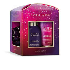 Dāvanu komplekts sievietēm Baylis & Harding Midnight Fig & Pomegranate Luxury Essentials Treat Box: ķermeņa mazgāšanas līdzeklis 100 ml + ķermeņa losjons 50 ml + sūklis цена и информация | Масла, гели для душа | 220.lv