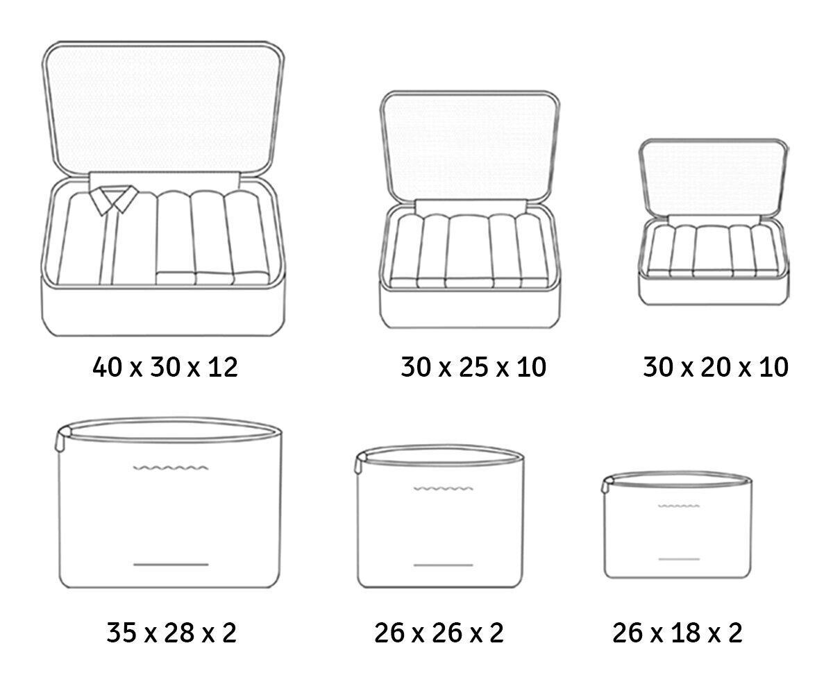 Kosmētikas somas ceļojumam, 6 gab. cena un informācija | Koferi, ceļojumu somas | 220.lv