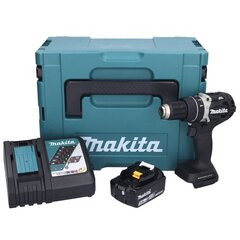 Аккумуляторная ударная дрель Makita DHP 484 RTJ, 18 В, с аккумулятором и зарядным устройством цена и информация | Шуруповерты, дрели | 220.lv