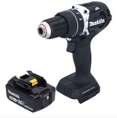 Аккумуляторная ударная дрель Makita DHP 484 G1JB, 18 В, с аккумулятором без блока для зарядки цена и информация | Шуруповерты, дрели | 220.lv