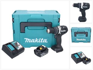 Makita DHP 484 RG1JB akumulatora triecienurbjmašīna 18 V 54 Nm bezsuku melna + 1x 6,0 Ah akumulators + lādētājs + Makpac цена и информация | Шуруповерты, дрели | 220.lv