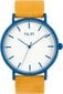 Unisex pulkstenis Nur, Gaia, ādas siksniņa, zils/bēšs цена и информация | Sieviešu pulksteņi | 220.lv