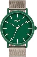 Унисекс часы  Nur, Tangle, зеленые/серебристые цена и информация | Женские часы | 220.lv