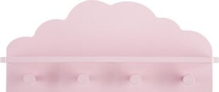 Полка Розовое облачко, 4 крючка цена и информация | Полки для книг и игрушек | 220.lv