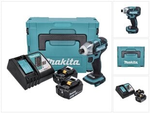 Makita DTS 141 RFJ akumulatora triecienatslēga 18 V 40 Nm 1/4" bezsuku + 2x akumulators 3,0 Ah + lādētājs + Makpac cena un informācija | Skrūvgrieži, urbjmašīnas | 220.lv