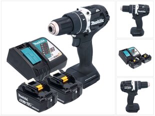 Makita DHP 484 RM1B akumulatora triecienurbjmašīna 18 V 54 Nm bezsuku melna + 1x akumulators 4,0 Ah + lādētājs цена и информация | Шуруповерты, дрели | 220.lv