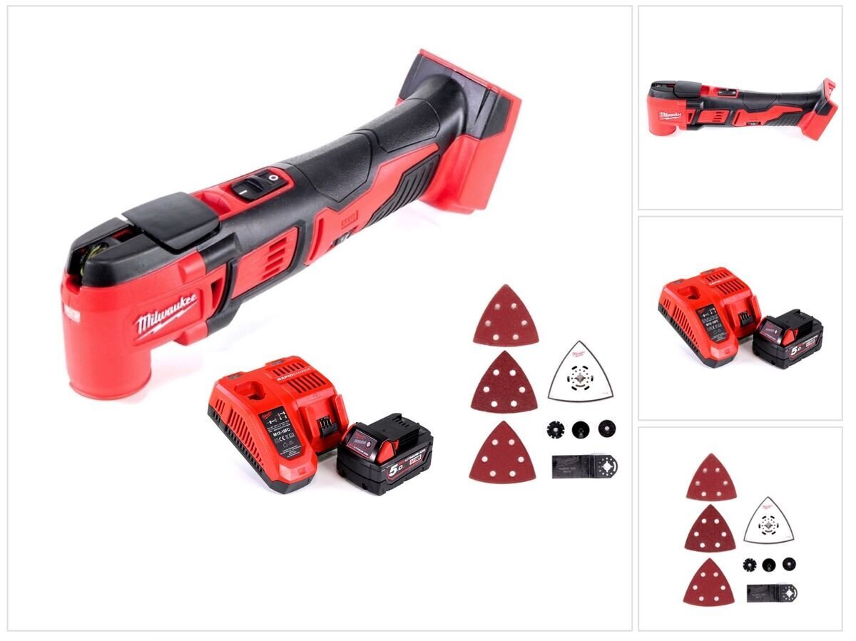 Milwaukee M18 BMT-501C bezvadu daudzfunkciju instruments 18V + 1x akumulators 5,0Ah + lādētājs cena un informācija | Zāģi, ripzāģi | 220.lv