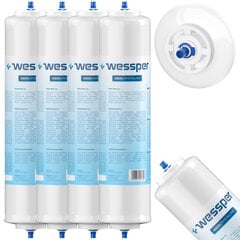 4x Wessper Aqua Crystalline Фильтр для воды для холодильников Samsung, Bosch, Siemens, LG цена и информация | Фильтры для воды | 220.lv