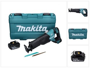 Makita DJR 187 F1K bezvadu lineārais zāģis 18 V bezsuku + 1x akumulators 3,0 Ah + korpuss - bez lādētāja cena un informācija | Zāģi, ripzāģi | 220.lv